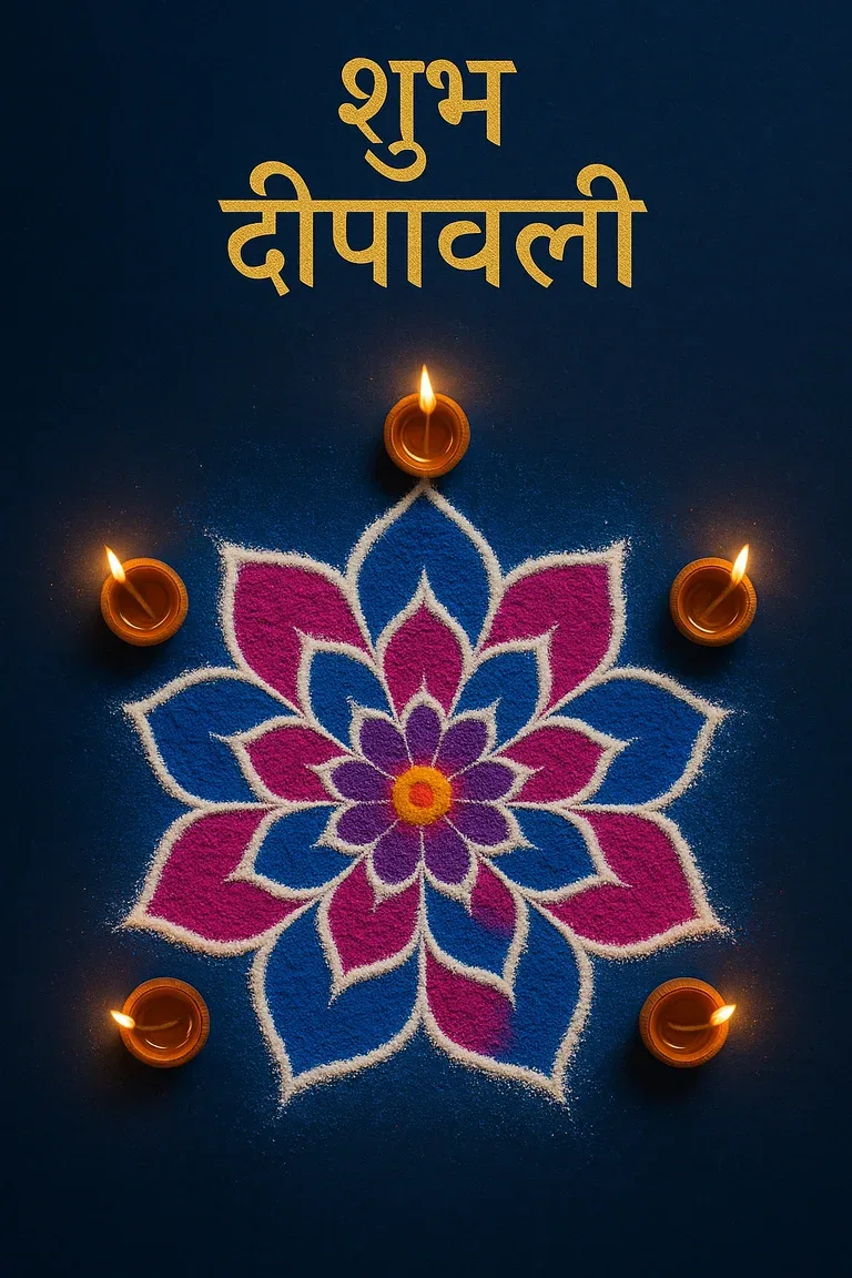 Vertical 9:16 Indian greeting card, crisp premium composition, WhatsApp-forward style but tasteful, vibrant and colorful, no watermark, no b